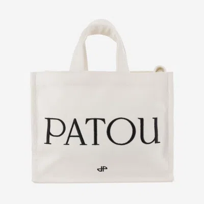 Patou Logo-print Cotton Tote Bag In White
