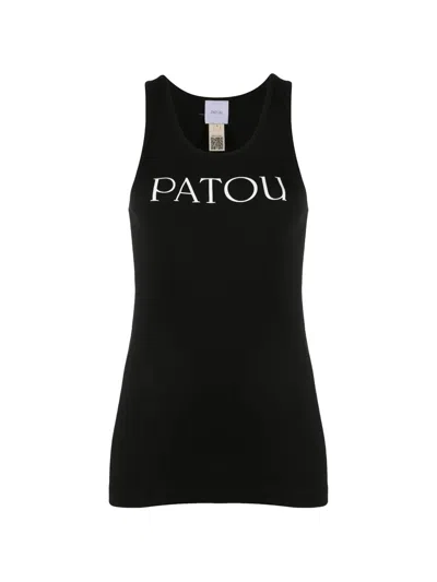 Patou Logo-print Jersey Tank Top In Black
