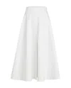 Patou Long A-line Skirt In Organic Cotton Gabardine In White