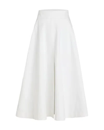 Patou Long A-line Skirt In Organic Cotton Gabardine In White