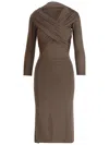 Patou Long Dress Cross Effect In Brown