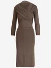 Patou Long Dress Cross Effect In Mocha