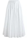 Patou Drawstring Flared Tiered Skirt In White