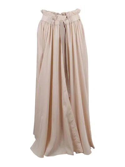 Patou Long Skirt With Drawstring Waist In Neutral
