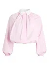 Patou Long-sleeved Poplin Blouse In Pink
