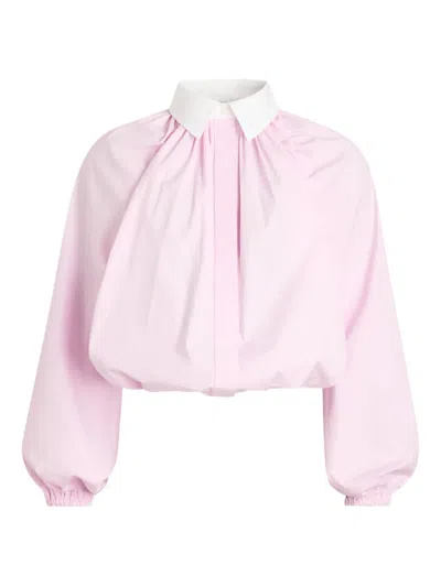 Patou Long-sleeved Poplin Blouse In Pink