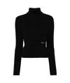 Patou Front Logo-patch Merino Wool Sweater In Black