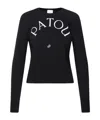 Patou Wool Sweater With Logo In Black