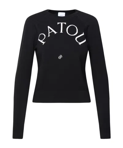 Patou Long-sleeved Sweater In Black