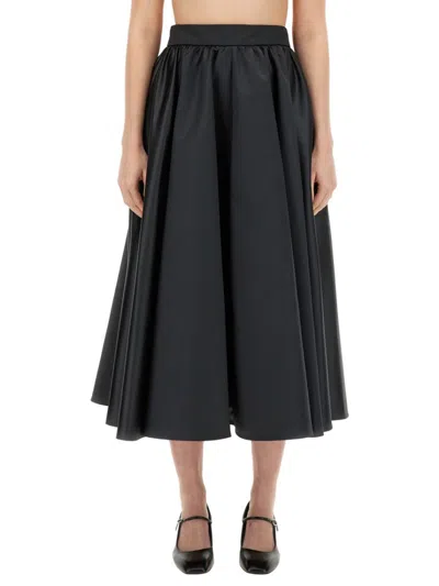 Patou A-line Calf-length Skirt In Black
