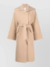 PATOU MAXI WAIST BELTED COAT WITH GOLD BUTTONS