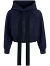 Patou Medallion Cropped Cotton Hoodie In Blue
