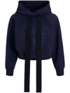 Patou Medallion Cropped Cotton Hoodie In Blue