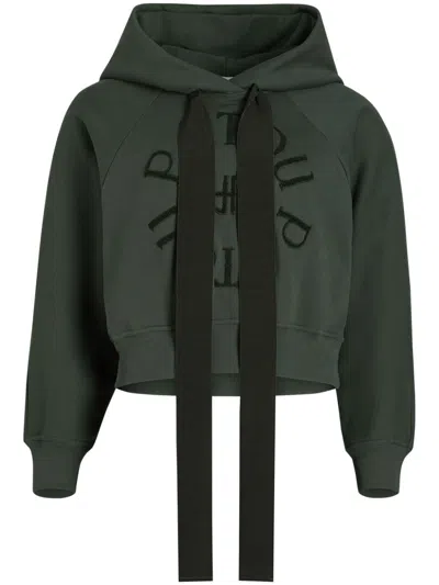 Patou Green Embroidered Logo Hoodie In Grün