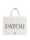 Patou Canvas Tote Bag In White