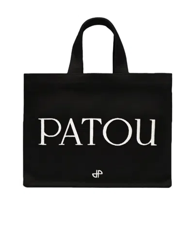 PATOU PATOU LOGO EMBROIDERED MEDIUM TOTE BAG