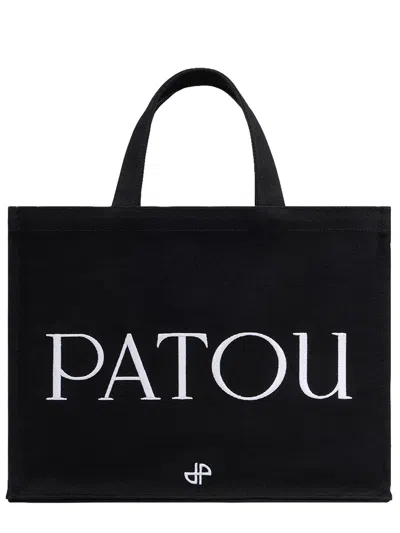 Patou Medium Tote Bag With Logo In Black