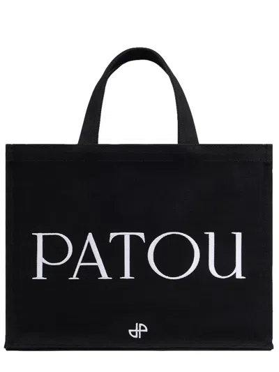 Patou Medium Tote Bag With Logo In Black