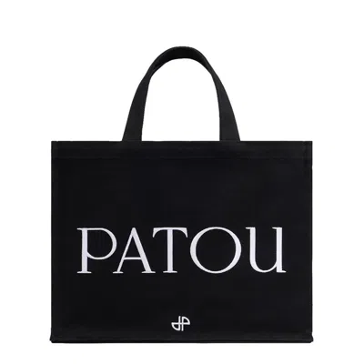 Patou Medium Tote Bag With Logo In Black