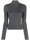 Patou Merino-blend Mock-neck Jumper In Grau