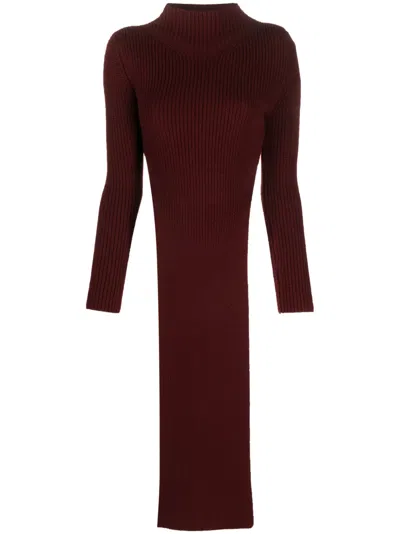 Patou Merino Longline Jumper In Red