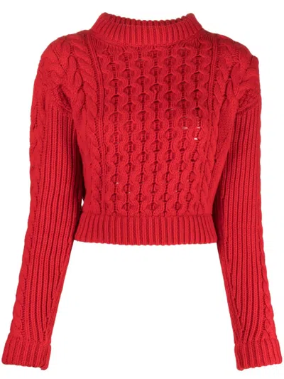 Patou Merino Wool-blend Jumper In Red