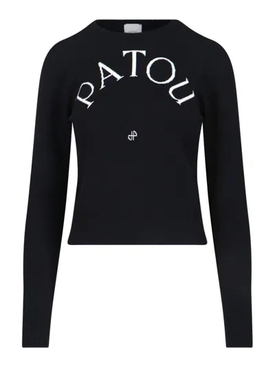 Patou Merino Wool Blend Sweater In Black