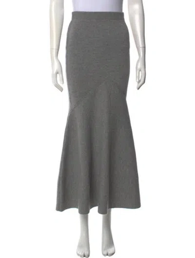 Pre-owned Patou Merino Wool Long Skirt In Gray