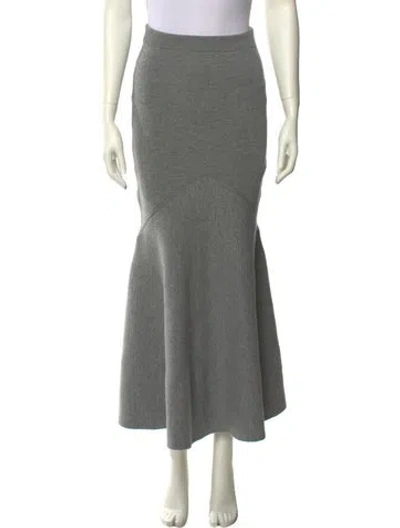 Pre-owned Patou Merino Wool Midi Length Skirt In Gray