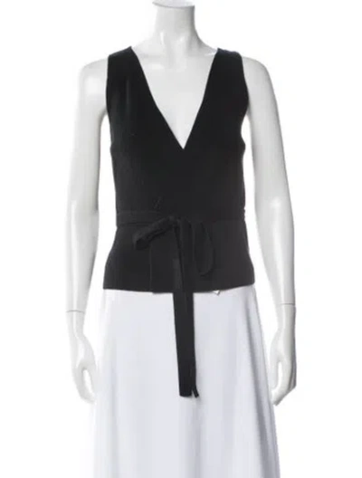 Pre-owned Patou Merino Wool Square Neckline Top In Blue