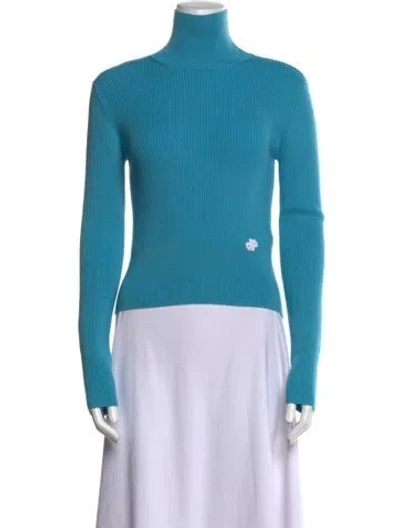 Pre-owned Patou Merino Wool Turtleneck Sweater In Blue