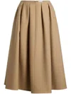 Shop Patou Mid Length Volume Pleated Skirt Clothing In Beige