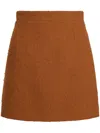 Patou Iconic Wool And Cotton-blend Miniskirt In 橘色