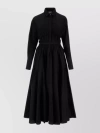 Patou Black Elasticated-waist Cotton Maxi Dress