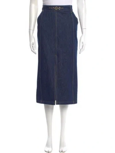 Pre-owned Patou Midi Length Skirt In Blue