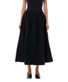 Patou Long Pleated Skirt In Black
