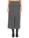 Patou Chic Midi Skirt In Grey