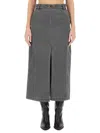Patou Chic Midi Skirt In Grey