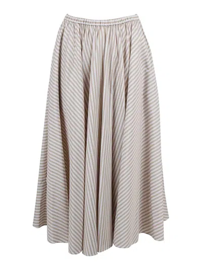 Patou Midi Skirt With Elastic Waist In Sand