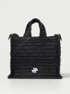 Patou Large Jp Raffia Tote Bag In Black
