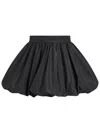 Patou Black Solid Balloon Mini Skirt In Black