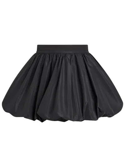 Patou Black Solid Balloon Mini Skirt
