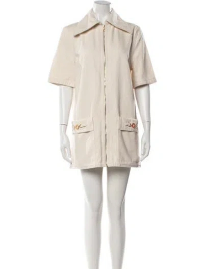 Pre-owned Patou Mini Dress In Neutrals