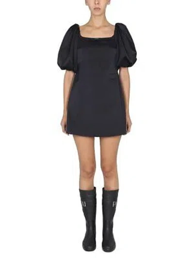 Pre-owned Patou Mini Dress With Balloon Sleeves In Black