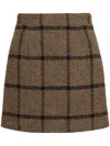 Patou Tweed Mini Skirt In Grey Check