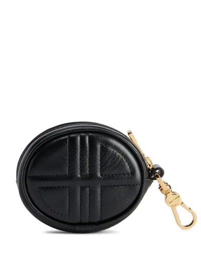 Patou Mini Jp Leather Pouch In Black