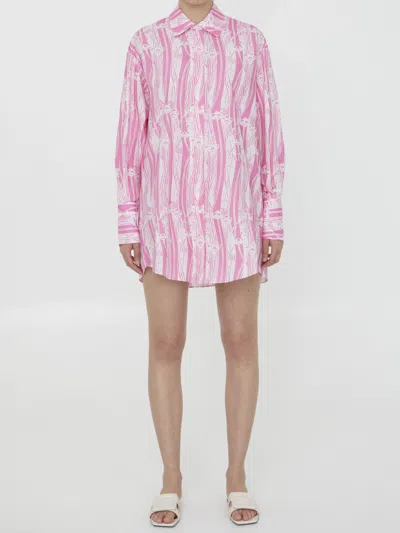 Patou Printed Poplin Chemisier Dress In Pink