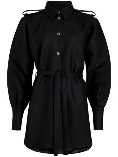 Patou Mini Shirt Dress In Black