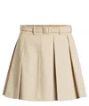 Patou Technical Wool-twill Pleated Mini Skirt In Beige