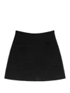Patou High-rise Cotton-blend Tweed Miniskirt In Black